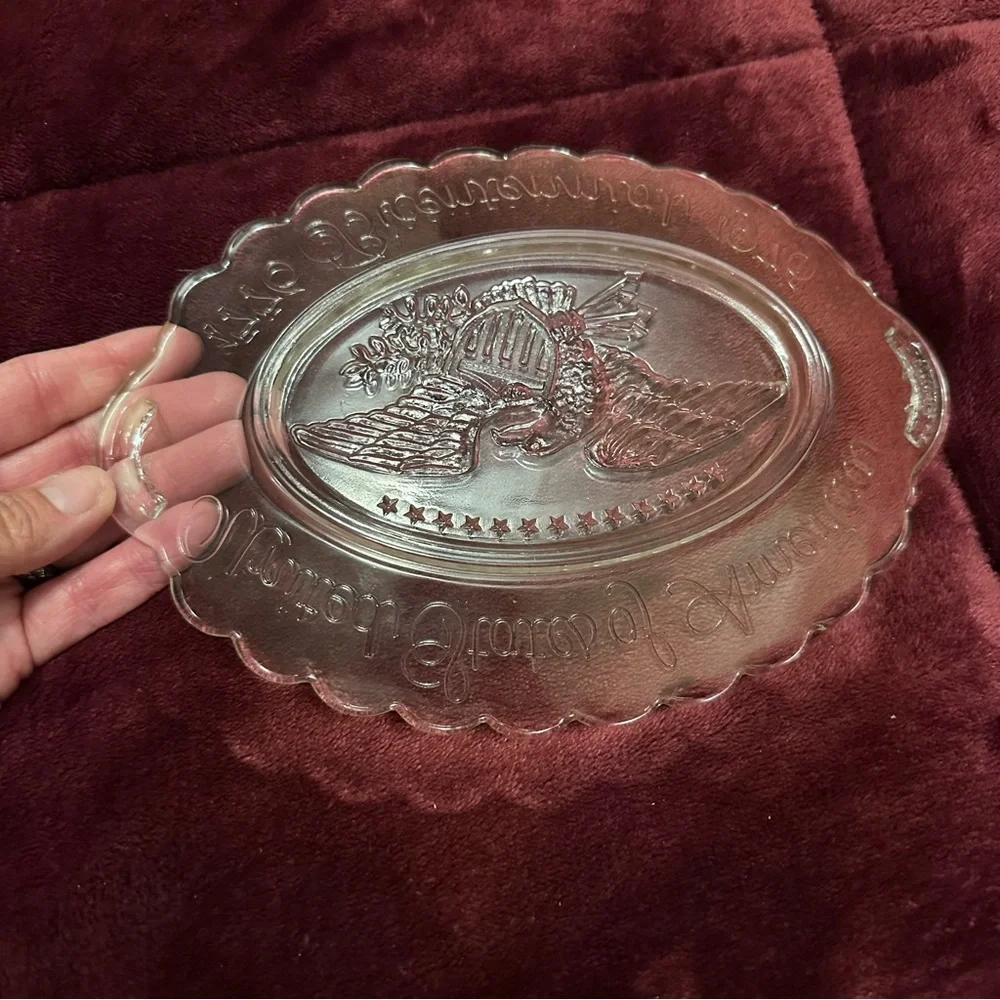 Avon Bicentennial Americana Glass Plate Vintage